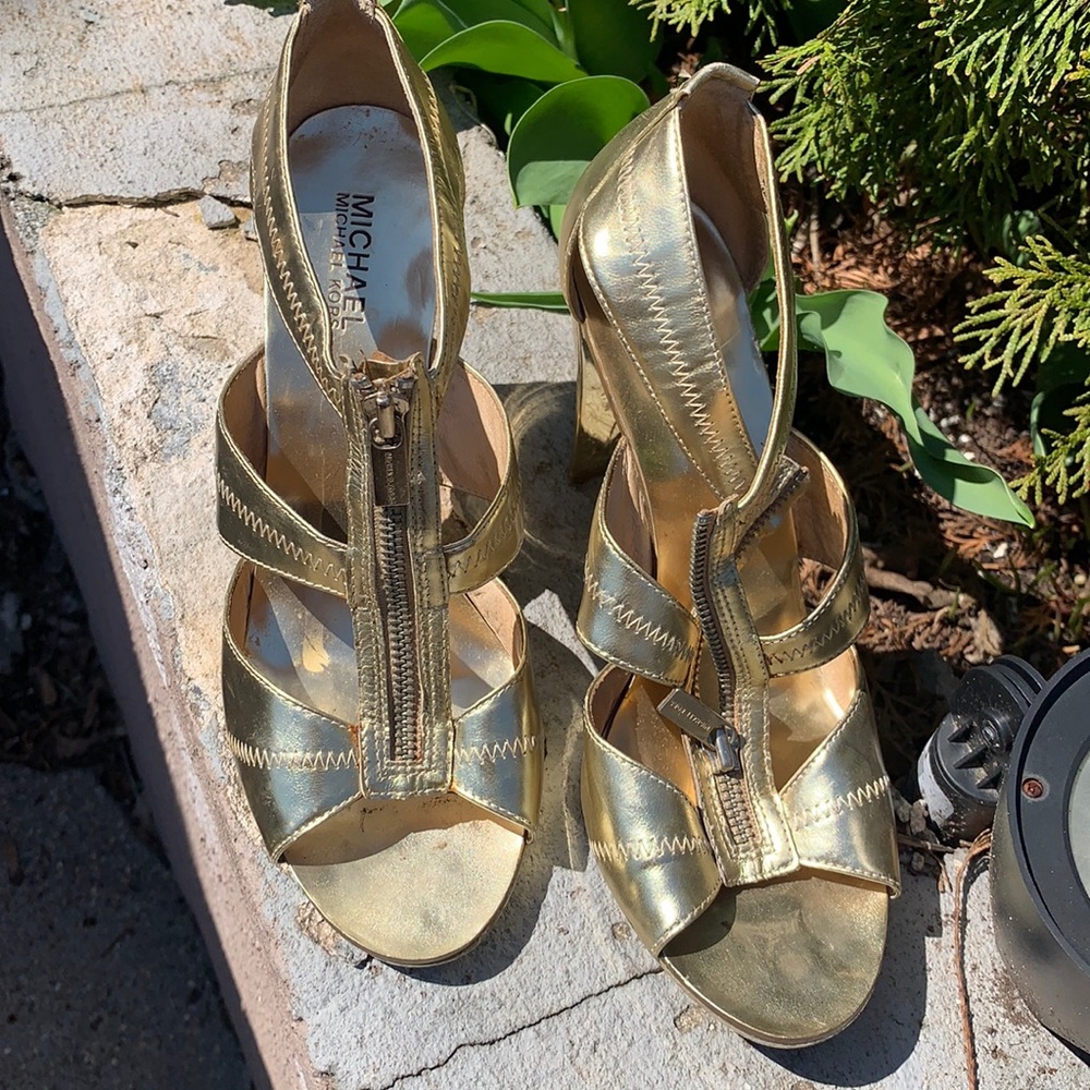 Women’s Michael Kors gold heels